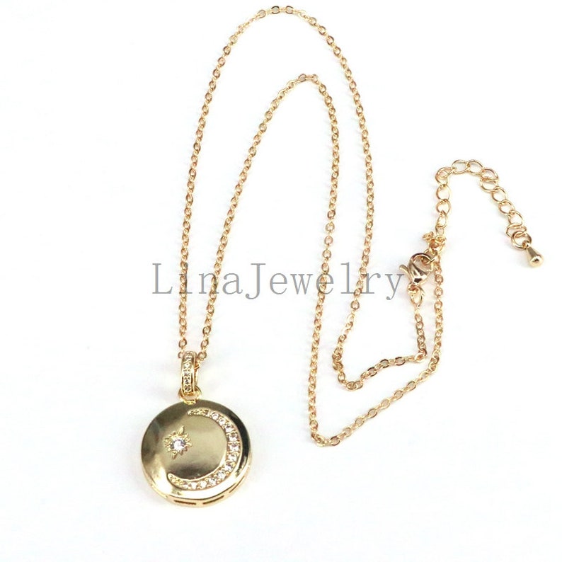 8Pcs Fashion Gold Color CZ Wedding Jewelry Femme Moon Star Unique Design Pendant Necklace For Women Girl