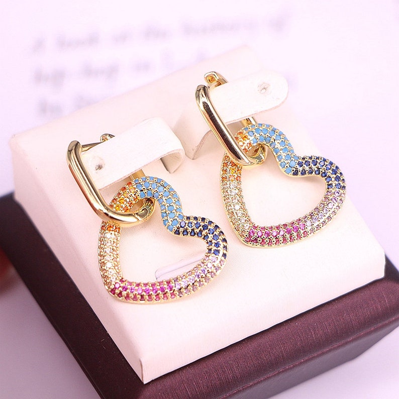 5Pairs Star/Oval/Heart Dangle Earrings for Women rainbow | Etsy