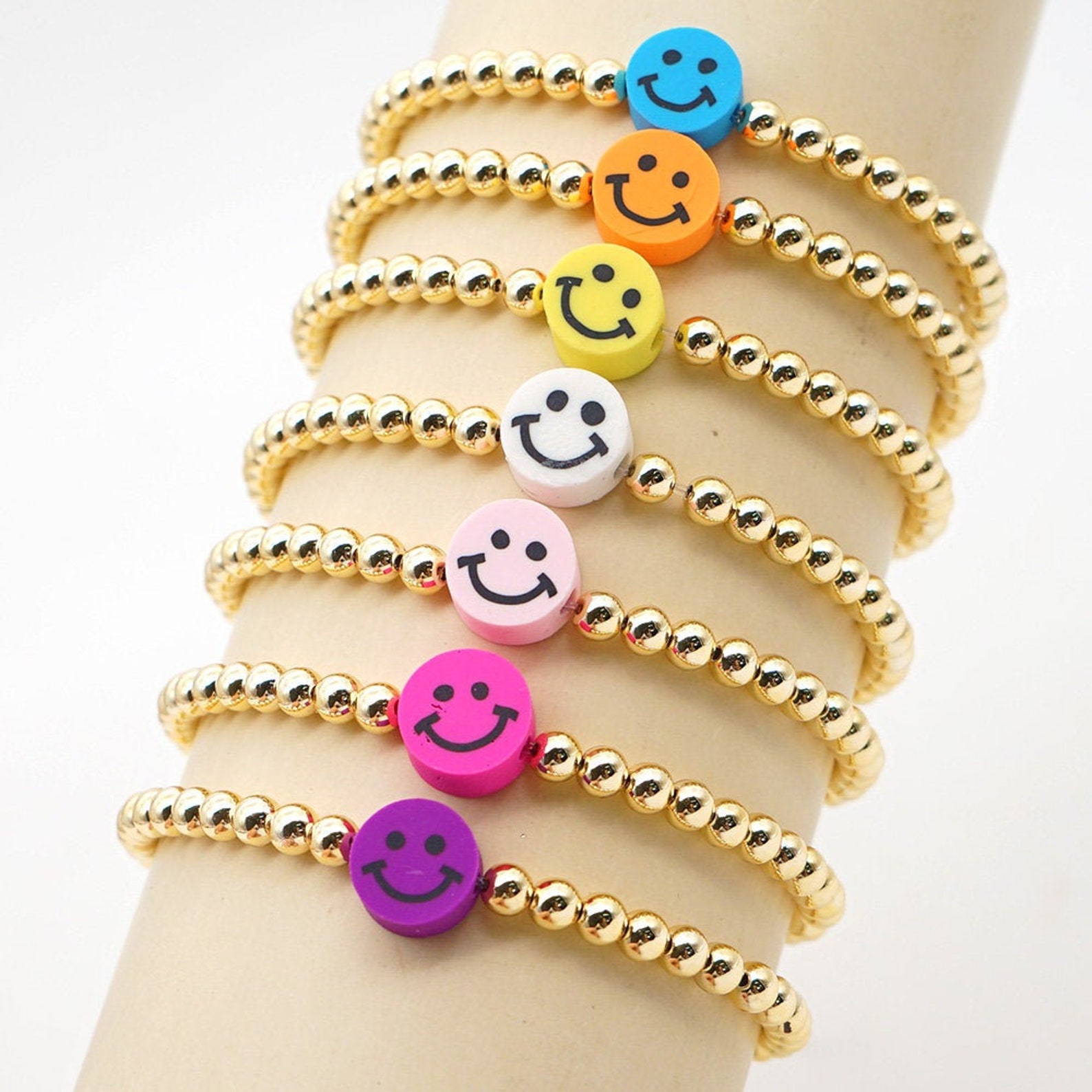10Pcs Smiley Face Bracelet For Women Smile Bracelets 2021 Etsy