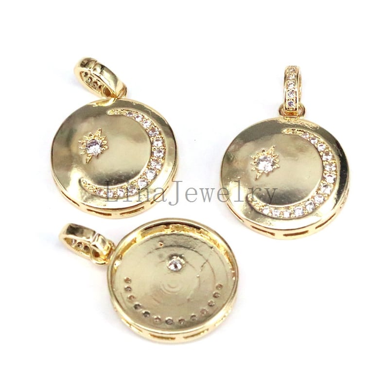 8Pcs Fashion Gold Color CZ Wedding Jewelry Femme Moon Star Unique Design Pendant Necklace For Women Girl