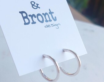 Pendientes de aro - Pendientes de aro de plata de ley - Pendientes de aro llamativos - Plata reciclada hecha a mano - Fabricación australiana - Sostenible