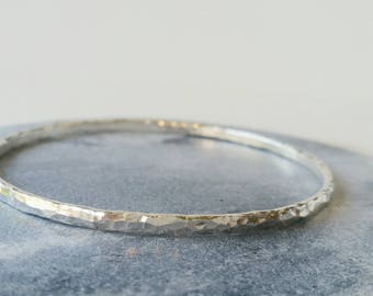 Silver Bangle - Sterling Silver Bracelet - Bangle - Hammered bangle - Handmade jewellery.