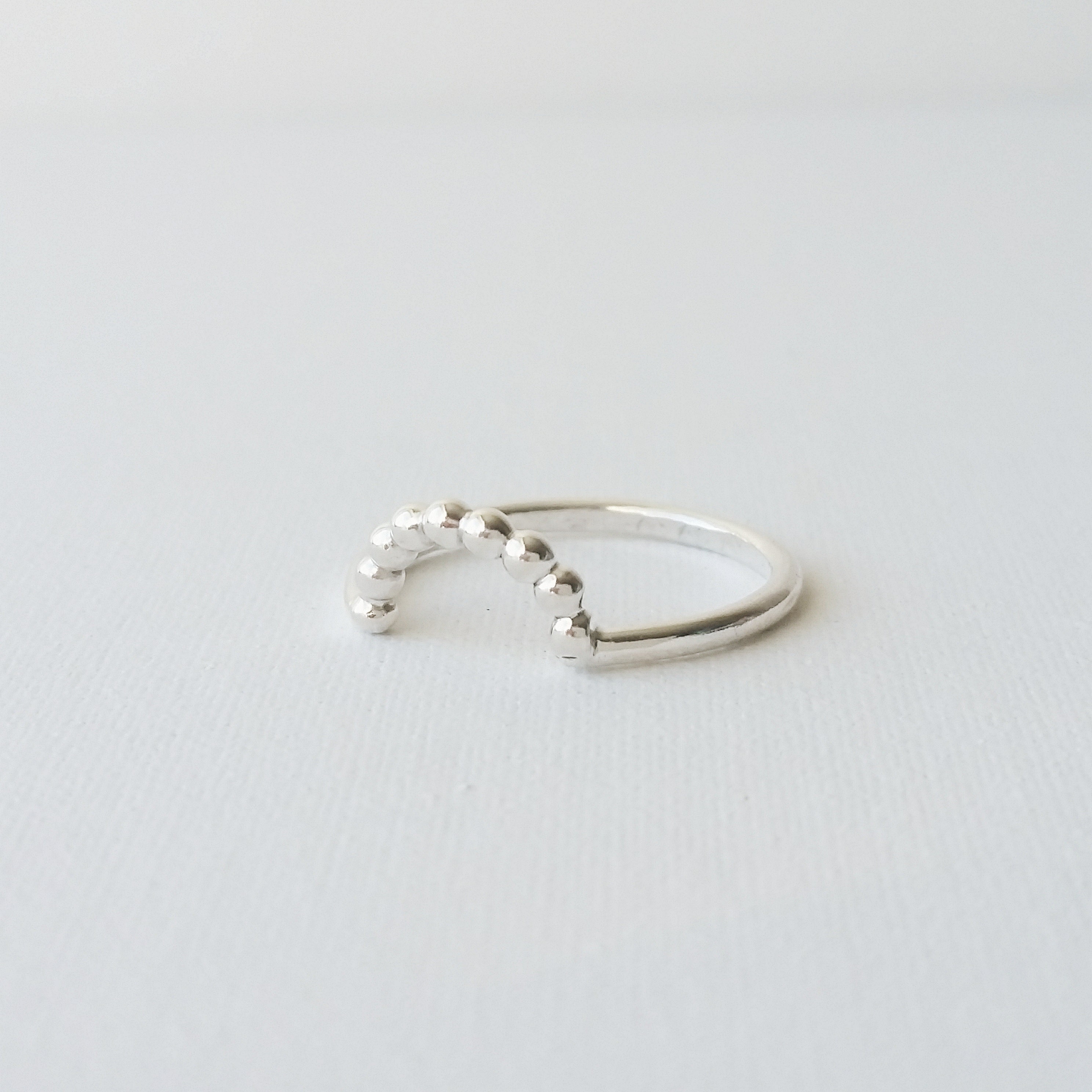 Sterling Silver Arc Ring Stackable Rings Statement Ring Etsy Australia