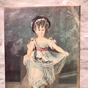 Fine Art Oil Painting of Miss Murray, reproduction on stretched canvas circa 1950.