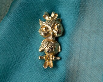Vintage 1980's Owl Brooch