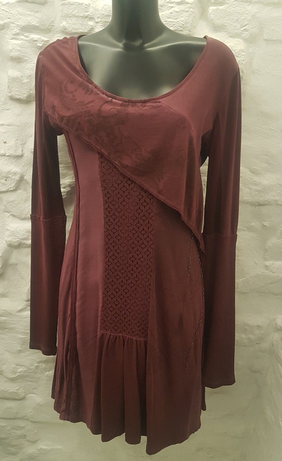 Hippie Boho Purple Red Asymmetric Dress Angels Nev