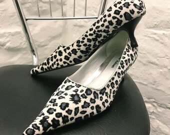 kitten heel leopard boots