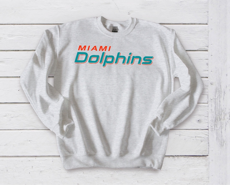 Miami Dolphins 2 Printed Crewneck Sweatshirt Many Colors | Etsy