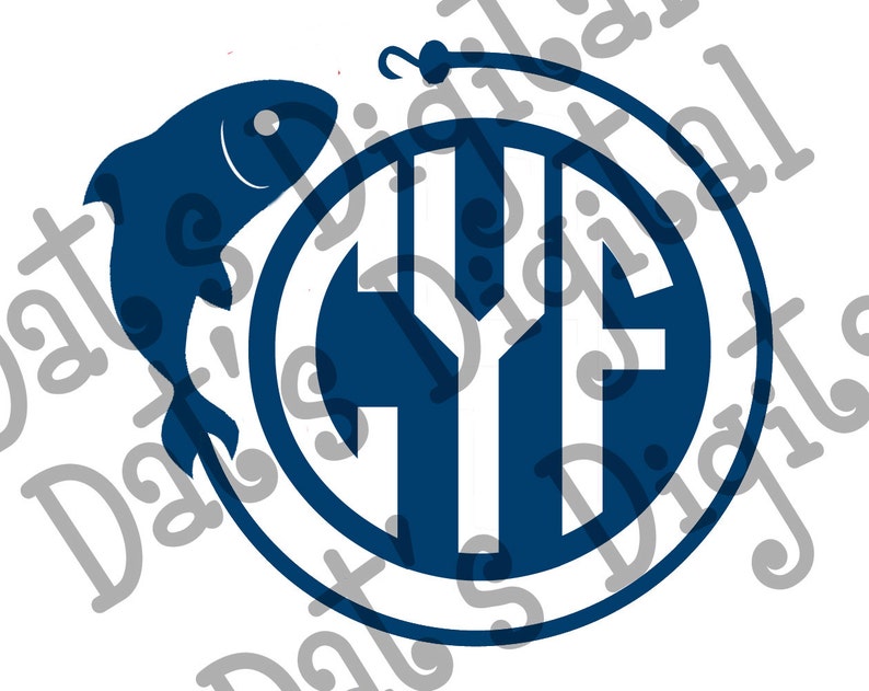 Download Fish with hook monogram Cutting or Printing Digital File ...