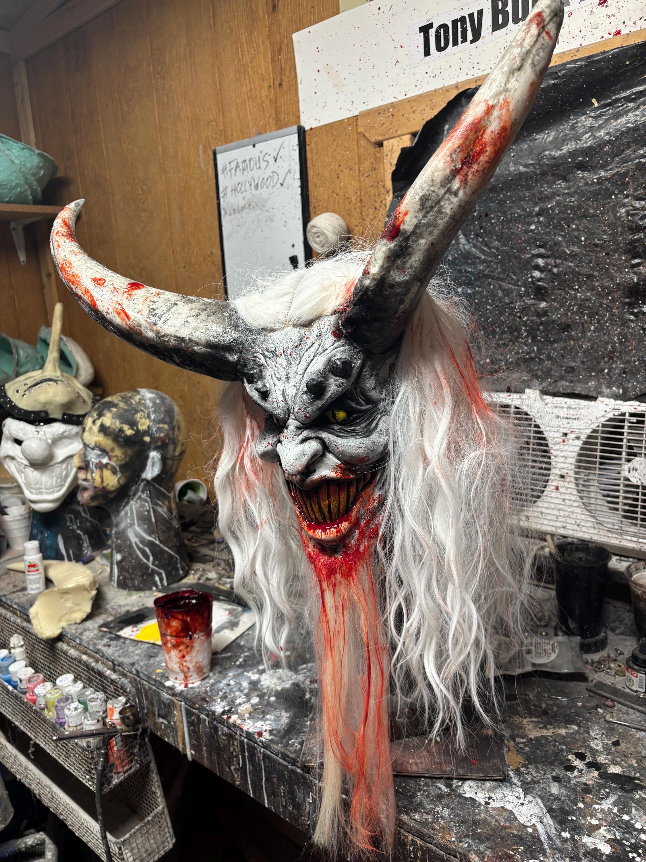 Cosplay Maschera Con Teschio Di Capra Masquerade Festa Di Carnevale Demone Maschera Scheletro Animale Rave Stage Show Maschera Di Halloween Decorazioni Per Feste Regali - Foto 5