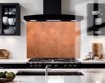 Brushed Copper Glass Kitchen Splashback - UK Manufactured Toughened Glass Backsplash