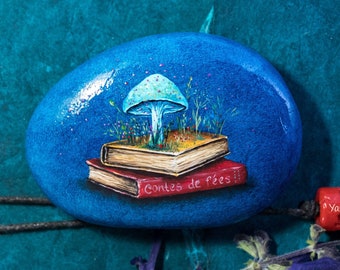 Magic Books (Original oil painting on a stone by Yana Khachikyan)