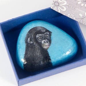 Tiny Monkey (Original oil painting on a stone by Yana Khachikyan)
