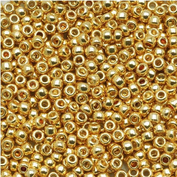 TR-11-PF557 -  TOHO Round Seed Beads 11/0 size PermaFinish Galvanized Starlight Gold