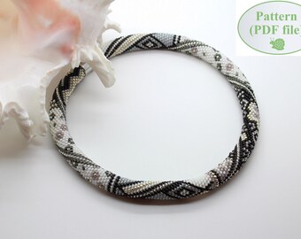 Bead Crochet PATTERN - "Silver Placers"- Necklace Making - Bracelet Pattern - Beaded Rope - Pdf