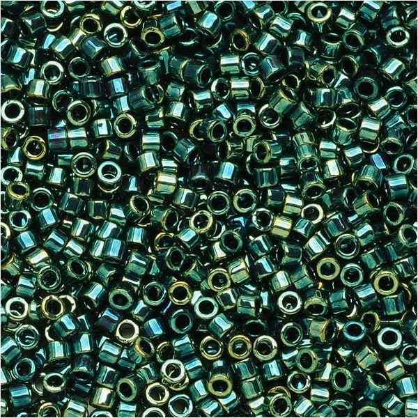 DB1006  - MIYUKI DELICA, Blue-Green/Gold Iris,  Japanese Seed Beads Size 11/0