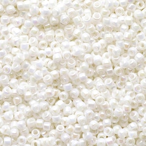 TR-11-401 - TOHO Round Seed Beads 11/0 Size Rainbow  White