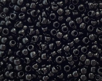 TR-15-49 - TOHO Runde Rocailles Größe 15/0 Opak Jet Schwarz