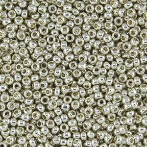 TR-15-PF558 - TOHO Round Seed Beads Size 15/0 Permanent Finish Galvanized Aluminum