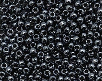TR-08-81 - TOHO Round Seed Beads Size 8/0 size Metallic Hematite