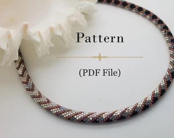 Bead Crochet PATTERN - "Middlebury" - Necklace Making - Bracelet Pattern - Beaded Rope - PDF - 9 beads Around
