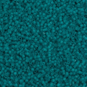 DB1268 - MIYUKI DELICA, Matte Transparent Caribbean Teal, Japanese Cylinder Seed Beads Size 11/0