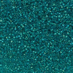 DB2380 - MIYUKI DELICA,  Fancy Inside Dyed Teal Green, Japanese Seed Beads Size 11/0