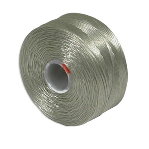 Ash Color S-Lon Beading Thread – Size AA, Tex 35 Nylon Cord