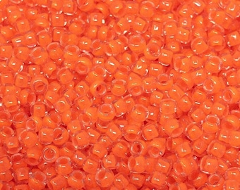 TR-11-802 - TOHO Round Seed Beads Size 11/0 Luminous Neon Orange