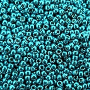 TR-08-pf582 - TOHO Round Seed Beads Size 8/0 PermaFinish Galvanized Light Teal