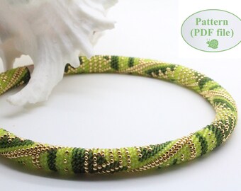 Bead Crochet PATTERN -  "Spring Meadow"  - Necklace Making - Bracelet Pattern - Beaded Rope - PDF