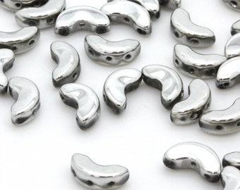 25pcs Arcos® par Puca Beads, Argentees-Silver Czech glass 27000