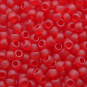 TR-11-5CF - TOHO Round Seed Beads 11/0 size  Transparent Frosted Ruby Red