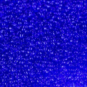 TR-15-8 - Toho Seed Beads size 15/0 Transparent Cobalt