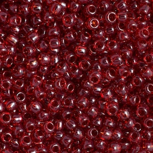 TR-11-5C - TOHO Round Seed Beads 11/0 size  Transparent Ruby Red