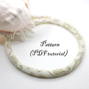 Bead Crochet Pattern: "Silver Flourish" Necklace, Bracelet (PDF)