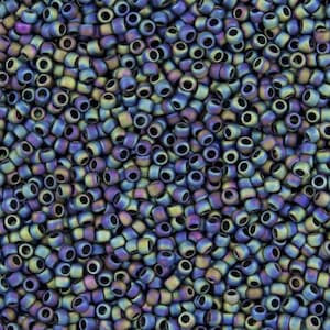 TR-08-86F -  TOHO Round Seed Beads Size 8/0 Opaque-Frosted-Rainbow Iris
