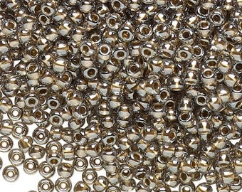 TR-08-993 TOHO Round Seed Beads Size 8/0 Gold-Lined Black Diamond