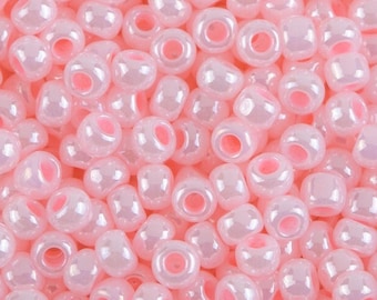 TR-11-126 - TOHO Round Seed Beads 11/0 size Opaque-Lustered Baby Pink