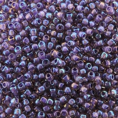 4mm Blue & Clear Round Glass Crackle Beads