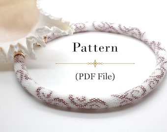 Bead Crochet PATTERN - "Frosty Fantasy"  - Necklace Making - Bracelet Pattern - Beaded Rope - PDF - 15 Beads Around