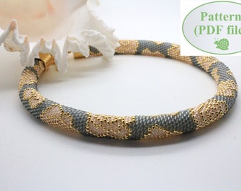 Bead Crochet PATTERN - "Pale Petals"  - Necklace Making - Bracelet Pattern - Beaded Rope - PDF