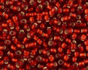 10gr DIY Jewelry Bead Supply Size 8/0 Silver Lined Frosted Ruby TR-8-25CF Glass Seed Beads