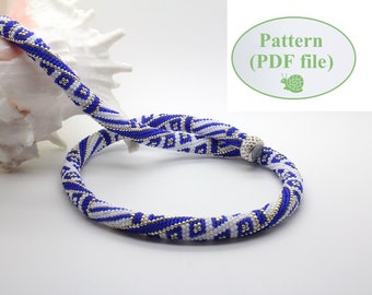 Bead Crochet PATTERN -  "Blue Grotto" - Necklace Making - Bracelet Pattern - Beaded Rope - PDF