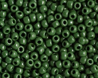 TR-11-47H - TOHO Round Seed Beads 11/0 size  Opaque Pine Green