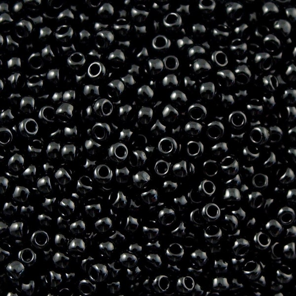 TR-08-49 - TOHO Round Seed Beads Size 8/0 Opaque Jet