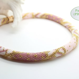 Bead Crochet PATTERN -  &quot;Fleur De Lis&quot; - Necklace Making - Bracelet Pattern - Beaded Rope - PDF