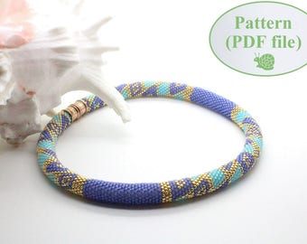 Bead Crochet PATTERN - "Maze"  - Necklace Making - Bracelet Pattern - Beaded Rope - PDF