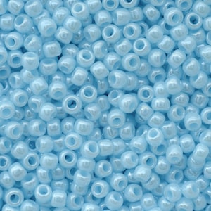 TR-11-124  TOHO Round Seed Beads Size 11/0 Opaque Lustered Pale Blue