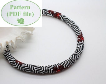 Bead Crochet Necklace Pattern: "Country Fence" Beaded Rope (PDF)